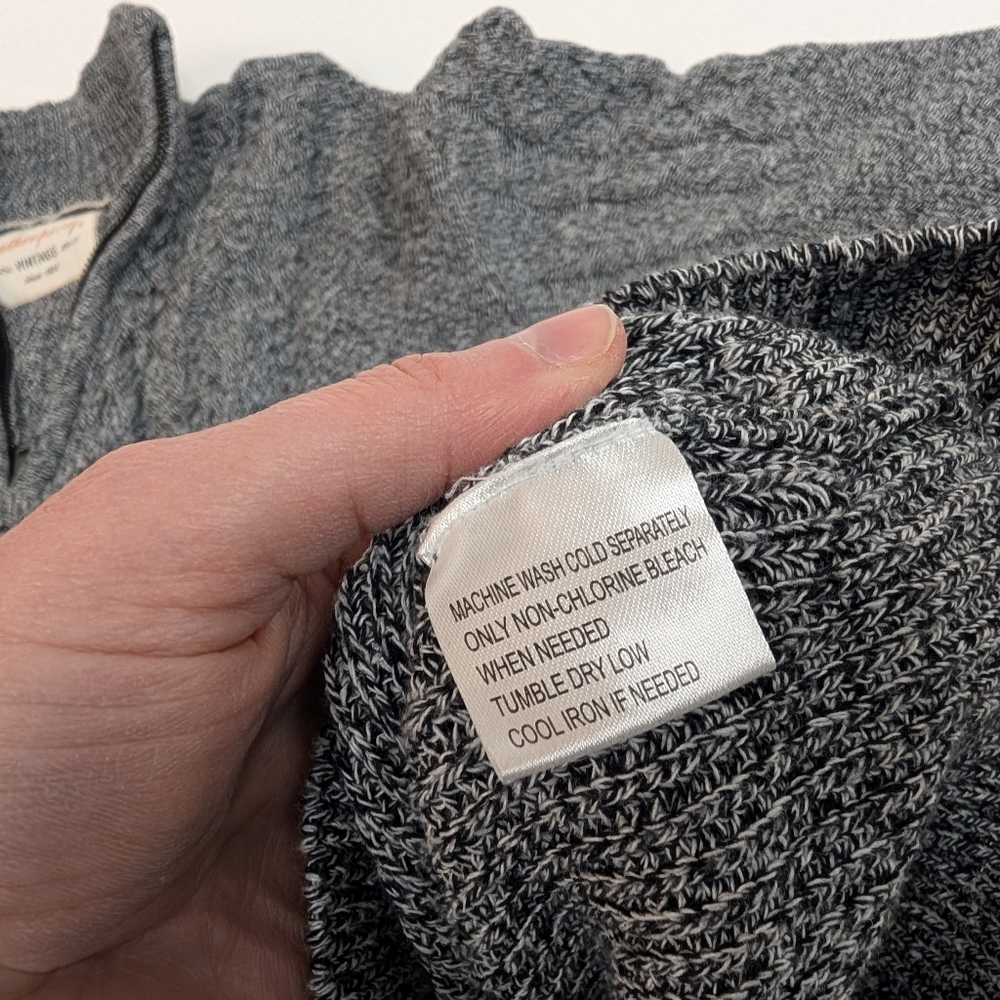 Weatherproof Gray Half Zip Knit Pullover 100% Cot… - image 3